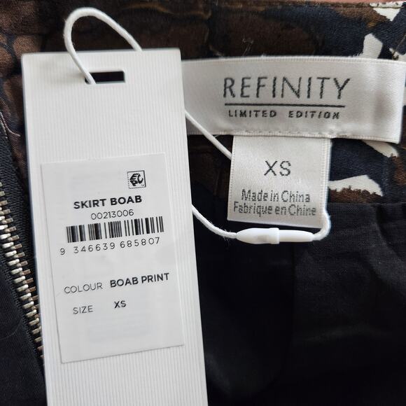 City Chic Refinity Mini Skirt Boab Print Brown Limited Edition Size 14 New - Picture 7 of 10